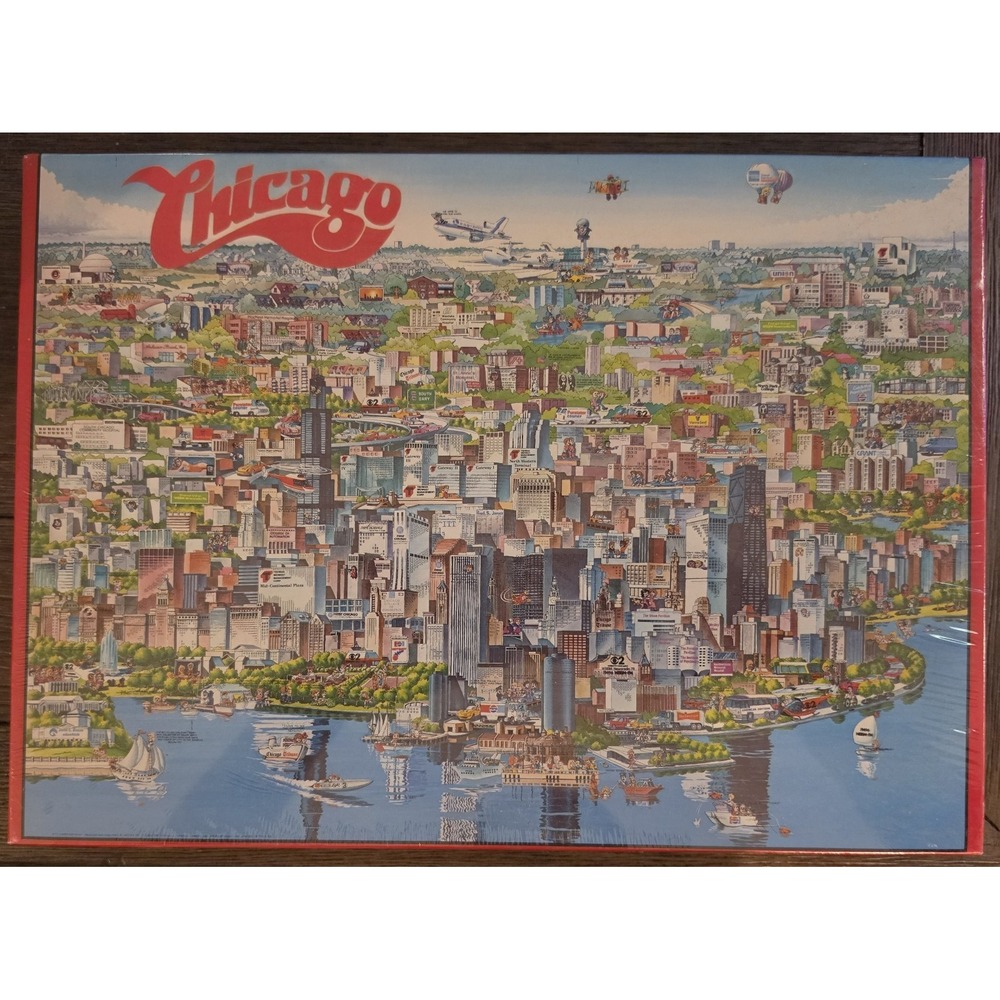 1988 City of Chicago Buffalo Games Vintage puzzle Triple Thick pcs NEW Sealed
